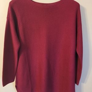 Eileen Fisher maroon ribbed sweater/tunic